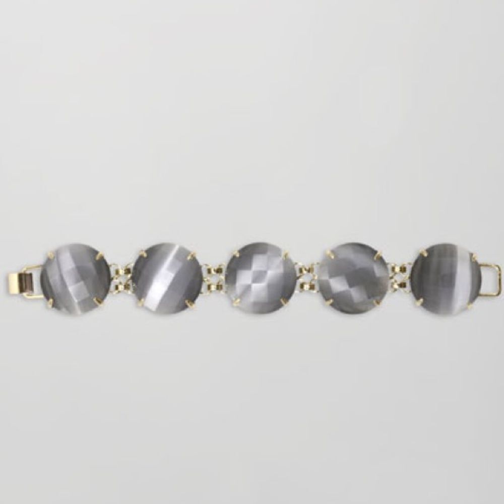 Kendra Scott Cassie bracelet‎ in Slate cat's eye dyed glass and gold - Picture 8 of 8
